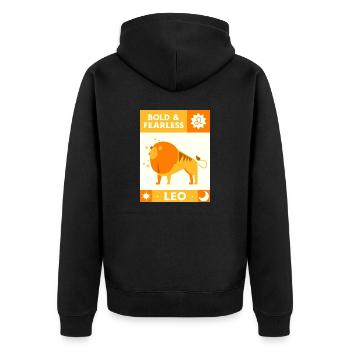 Mutiger und furchtloser Löwe - Unisex Premium Bio Zip Hoodie - Schwarz - Hinten - Nico (187cm)
