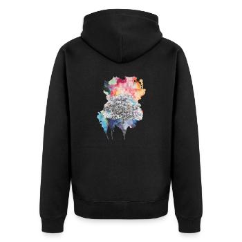 Explosion of color - Unisex Premium Organic Zip Hoodie - black - Back - Nico (187cm)