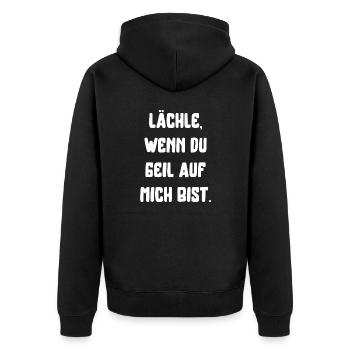 lächeln Party saufen feiern sexy lifestyle Spaß - Unisex Premium Bio Zip Hoodie - Schwarz - Hinten - Nico (187cm)