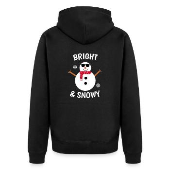 Bright and snowy winter snowman - Unisex Premium Organic Zip Hoodie - black - Back - Nico (187cm)
