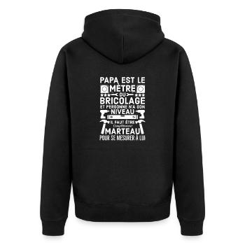 Papa le maître du bricolage 1 - Veste à capuche bio Premium Unisexe - noir - Dos - Nico (187cm)