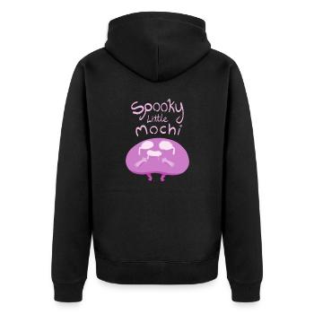 Gruseliger kleiner Mochi - Unisex Premium Bio Zip Hoodie - Schwarz - Hinten - Nico (187cm)