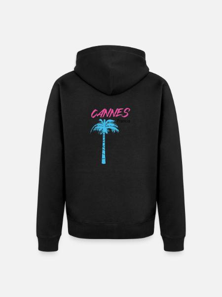 Cannes - Unisex Premium Organic Zip Hoodie - black