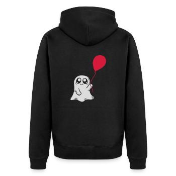 Conception de la bande dessinée Balloon Spirit - Veste à capuche bio Premium Unisexe - noir - Dos - Nico (187cm)