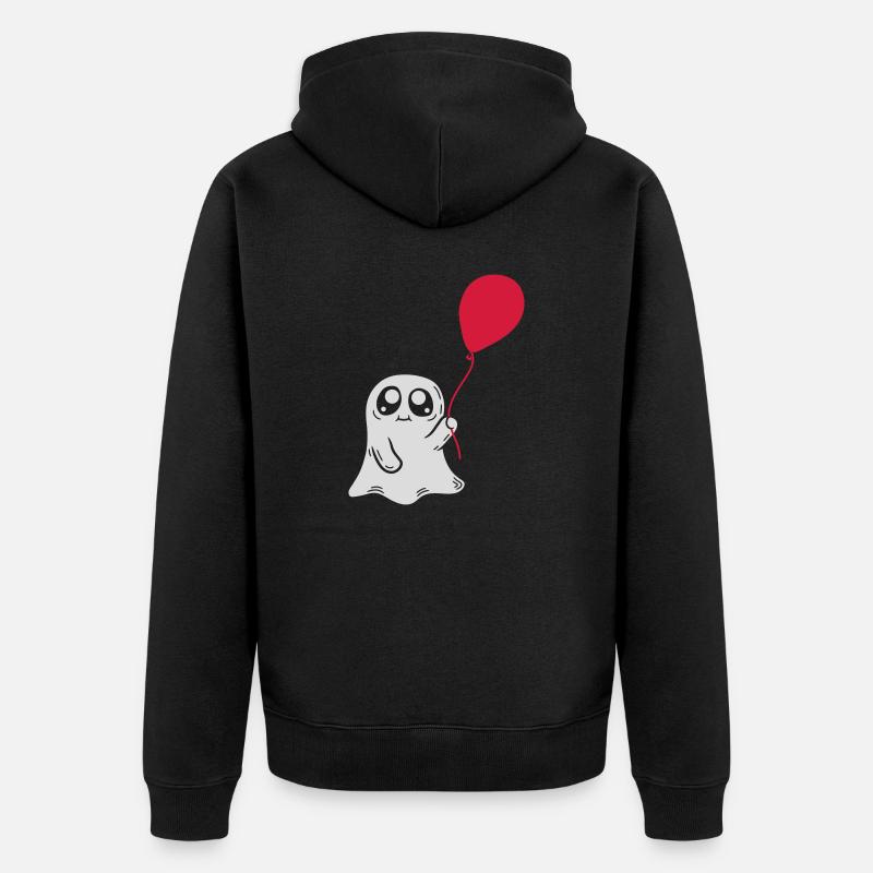 Luftballon Geist Comic Design - Unisex Premium Bio Zip Hoodie - Schwarz