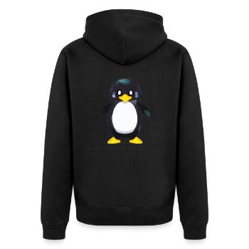 Penguin Cartoon Cute Pengu Animal Funny Comic 11 - Unisex Premium Organic Zip Hoodie - black - Back - Nico (187cm)
