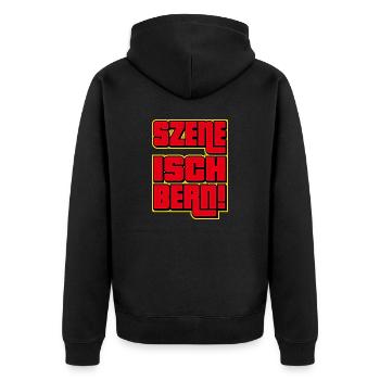Szene Isch Bern - Unisex Premium Bio Zip Hoodie - Schwarz - Hinten - Nico (187cm)