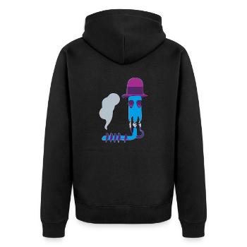 Masque à gaz irréel - Veste à capuche bio Premium Unisexe - noir - Dos - Nico (187cm)