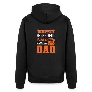 Design My favorite basketball player calls me dad - Veste à capuche bio Premium Unisexe - noir - Dos - Nico (187cm)