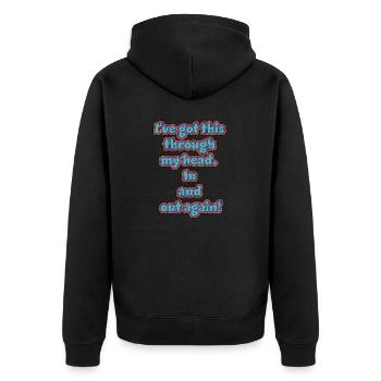 witziges Nicht-Nachdenken-Design / lustige Sprüche - Unisex Premium Bio Zip Hoodie - Schwarz - Hinten - Nico (187cm)
