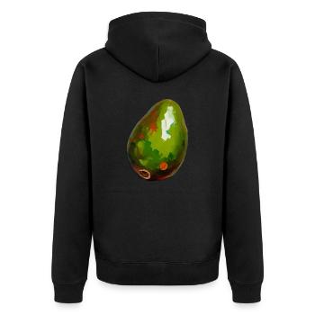 Ölgemälde einer Avocado - Unisex Premium Bio Zip Hoodie - Schwarz - Hinten - Nico (187cm)