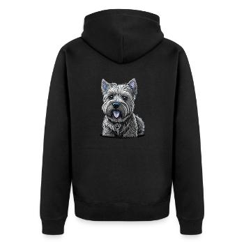 Small West Highland White Terrier - Unisex Premium Organic Zip Hoodie - black - Back - Nico (187cm)