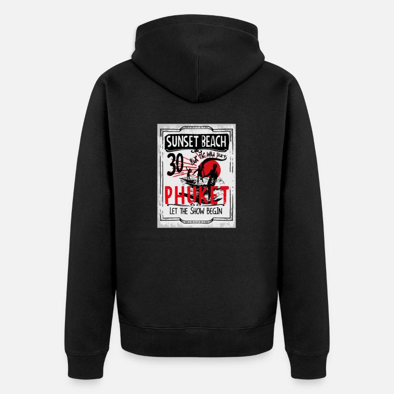 Conception de t-shirt de plage - Veste à capuche bio Premium Unisexe - noir