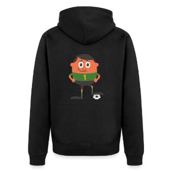 Ballsport - Unisex Premium Bio Zip Hoodie - Schwarz - Hinten - Nico (187cm)