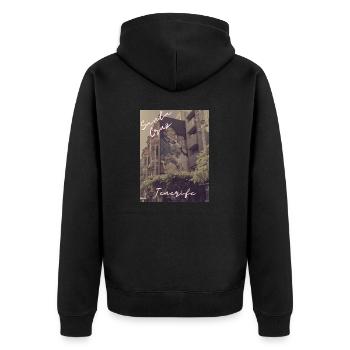 Santa Cruz, Tenerife - Unisex Premium Bio Zip Hoodie - Schwarz - Hinten - Nico (187cm)