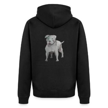Plaisir du Staffordshire Bull Terrier - Veste à capuche bio Premium Unisexe - noir - Dos - Nico (187cm)