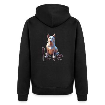 Haut niveau de détail: Berger allemand époustouflant - Veste à capuche bio Premium Unisexe - noir - Dos - Nico (187cm)
