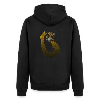 A.F.T Hook - Unisex Premium Organic Zip Hoodie - black - Back - Nico (187cm)