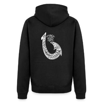 A.F.T Hook - Unisex Premium Organic Zip Hoodie - black - Back - Nico (187cm)
