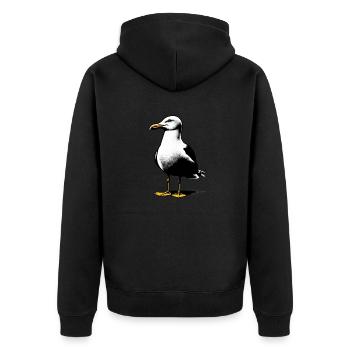 Seagull laughs | Black-headed gull - Unisex Premium Organic Zip Hoodie - black - Back - Nico (187cm)