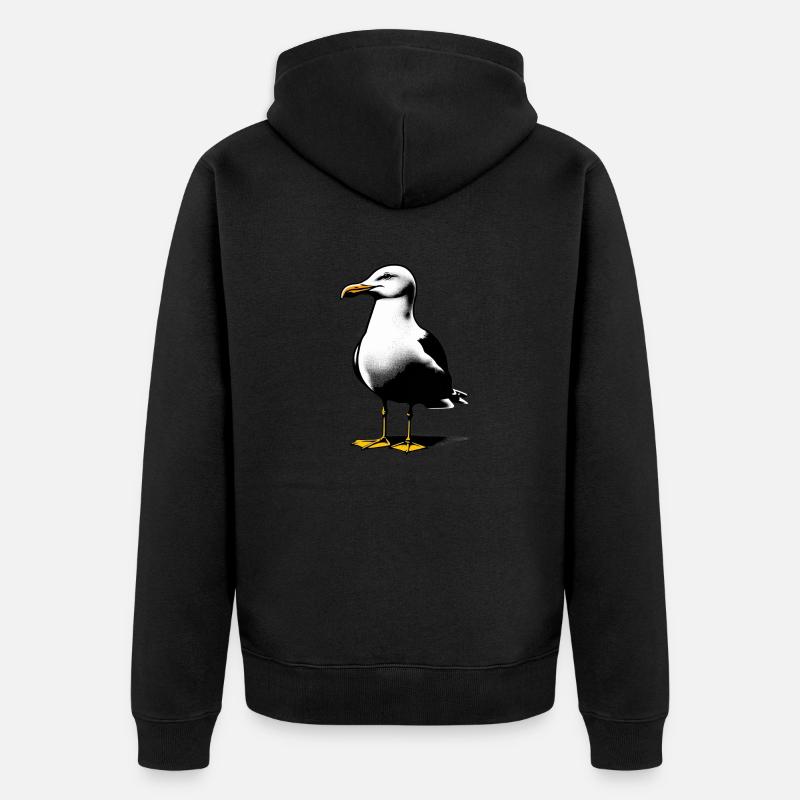 La mouette rit | Mouette rieuse - Veste à capuche bio Premium Unisexe - noir