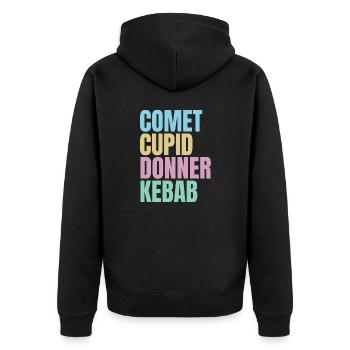 funny Christmas - Unisex Premium Organic Zip Hoodie - black - Back - Nico (187cm)
