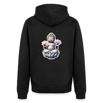 bébé Bouddha - meditation yoga relaxation - Veste à capuche bio Premium Unisexe - noir - Dos - Nico (187cm)