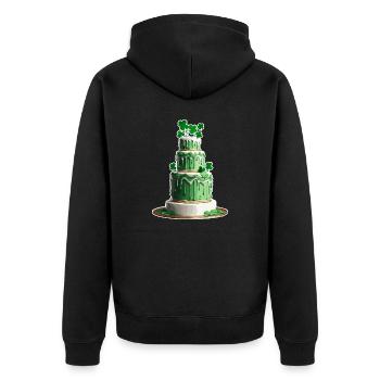 Geburtstagstorte / Kuchen / Happy Birthday / Torte - Unisex Premium Bio Zip Hoodie - Schwarz - Hinten - Nico (187cm)