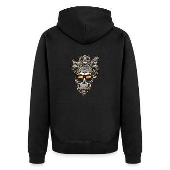 Mayan / High Culture / Peru / Mayan Calendar / Motif - Unisex Premium Organic Zip Hoodie - black - Back - Nico (187cm)
