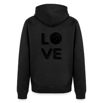 Basketball - Unisex Premium Organic Zip Hoodie - black - Back - Nico (187cm)