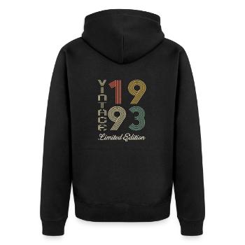 1993 Anniversaire Né en 1993 vintage Rétro. Editio - Veste à capuche bio Premium Unisexe - noir - Dos - Nico (187cm)