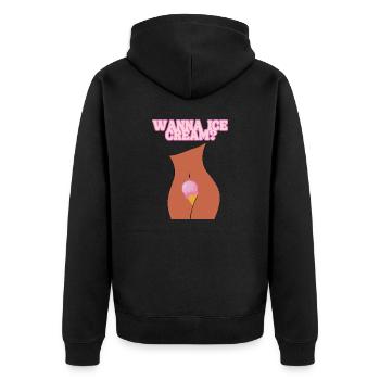 Wanna ice cream? - Veste à capuche bio Premium Unisexe - noir - Dos - Nico (187cm)