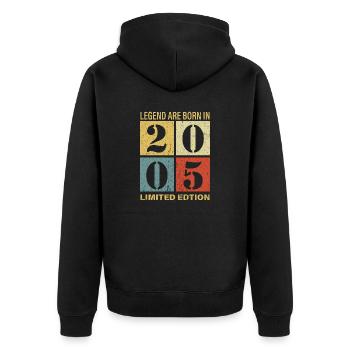 Original Calendrier 2005 Vintage anniversaire rétr - Veste à capuche bio Premium Unisexe - noir - Dos - Nico (187cm)