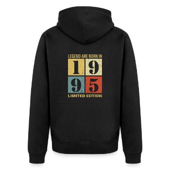 Original Calendar 1995 Vintage Birthday Rec - Unisex Premium Organic Zip Hoodie - black - Back - Nico (187cm)