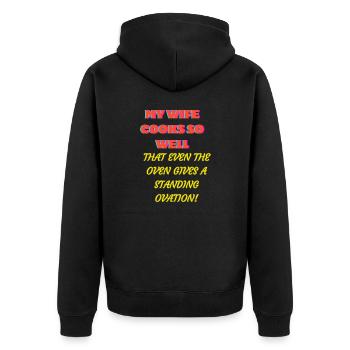 T-shirt rigolo pour un cadeau, style rétro. - Veste à capuche bio Premium Unisexe - noir - Dos - Nico (187cm)