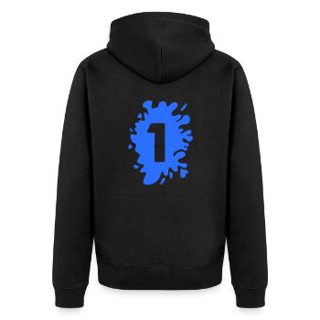 Blobs 1 - Unisex Premium Organic Zip Hoodie - black - Back - Nico (187cm)