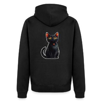 Chat noir - Veste à capuche bio Premium Unisexe - noir - Dos - Nico (187cm)