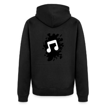 blob music note - Unisex Premium Organic Zip Hoodie - black - Back - Nico (187cm)