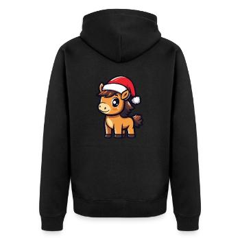 Cheval Noël - Veste à capuche bio Premium Unisexe - noir - Dos - Nico (187cm)