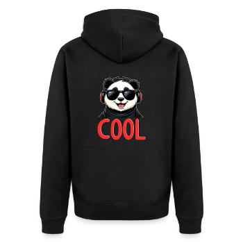 cool panda - Unisex Premium Organic Zip Hoodie - black - Back - Nico (187cm)