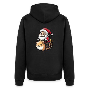 Hamster Père Noël dessin animé - Veste à capuche bio Premium Unisexe - noir - Dos - Nico (187cm)