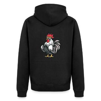 Coq Cartoon Couronne - Veste à capuche bio Premium Unisexe - noir - Dos - Nico (187cm)