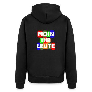 Langue Chemise Moin vous les gens amusant - Veste à capuche bio Premium Unisexe - noir - Dos - Nico (187cm)