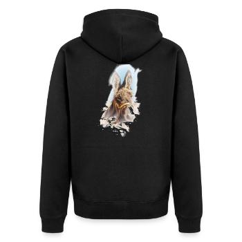 donkey - Unisex Premium Organic Zip Hoodie - black - Back - Nico (187cm)