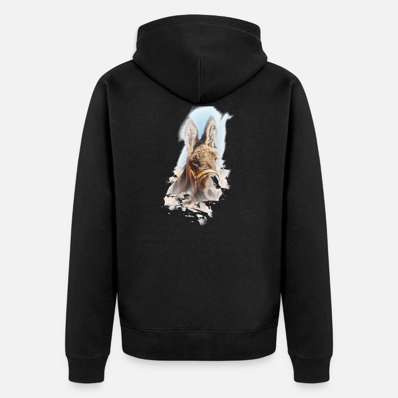 Esel - Unisex Premium Bio Zip Hoodie - Schwarz