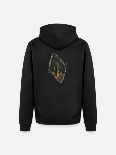 Wald - Unisex Premium Bio Zip Hoodie - Schwarz