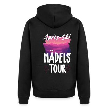Apres SKi Mädels Tour - Unisex Premium Bio Zip Hoodie - Schwarz - Hinten - Nico (187cm)