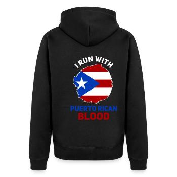 Drapeau de Porto Rico - Veste à capuche bio Premium Unisexe - noir - Dos - Nico (187cm)