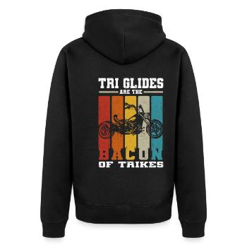 Triker - Unisex Premium Bio Zip Hoodie - Schwarz - Hinten - Nico (187cm)