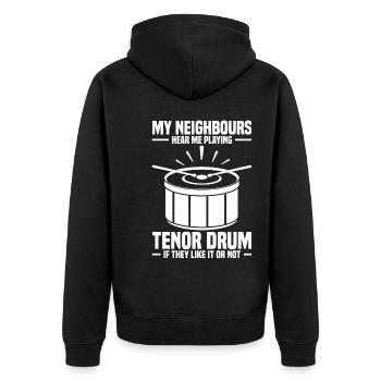 Tenortrommel Spieler Blaskapelle Musiker Geschenk - Unisex Premium Bio Zip Hoodie - Schwarz - Hinten - Nico (187cm)